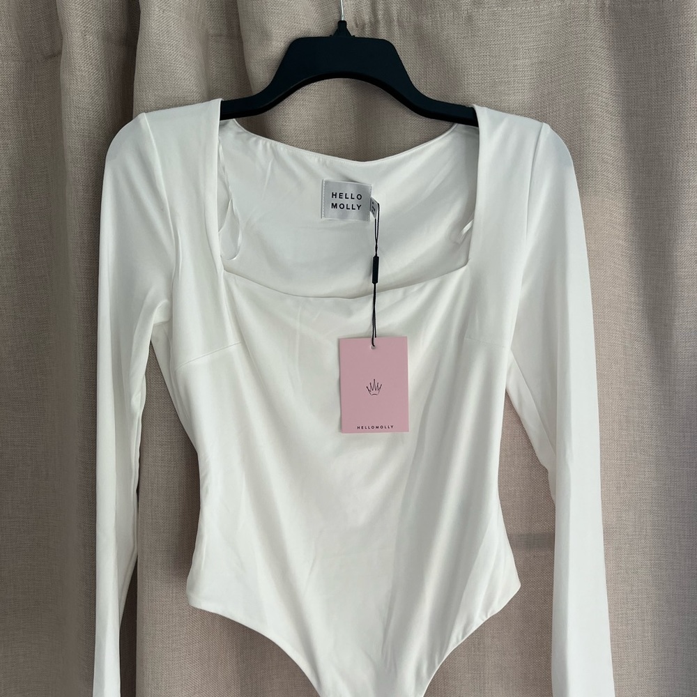 Hello Molly White Bodysuit